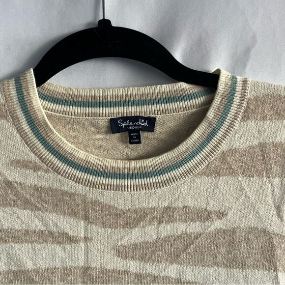 Women's Splendid Neutral Zebra Print Sweater - Picture 3 of 6